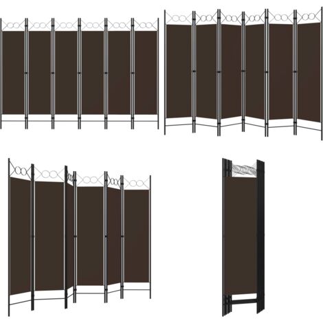 Paravento a 6 Pannelli Marrone 240x180 cm - Paravento marrone - Divisorio per camera da letto