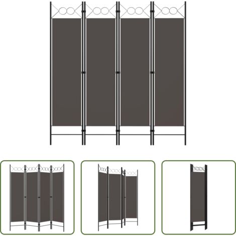 Paravento antracite -  Paravento a 4 Pannelli Antracite 160x180 cm
