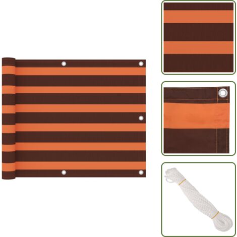 Paravento arancione marrone - vidaXL Paravento Balcone Arancione e Marrone 75x500 cm Tessuto Oxford - Paravento oxford
