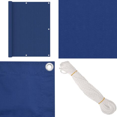 Paravento Balcone Blu 120x400 cm Tessuto Oxford - Paravento da terrazzo - Paravento impermeabile