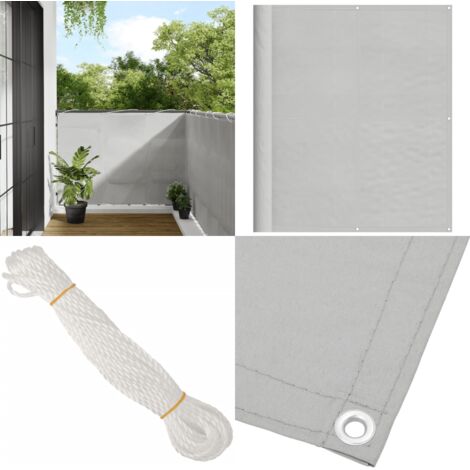Paravento Balcone Grigio chiaro 120x500cm 100%Poliestere Oxford - Schermo privacy - Paravento impermeabile