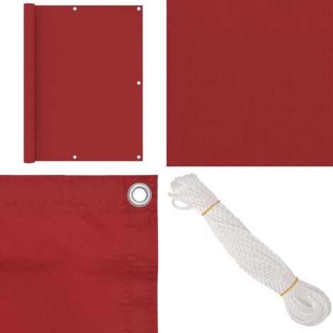 Paravento Balcone Rosso 120x400 cm in Tessuto Oxford - Paravento da balcone impermeabile - Paravento da terrazzo
