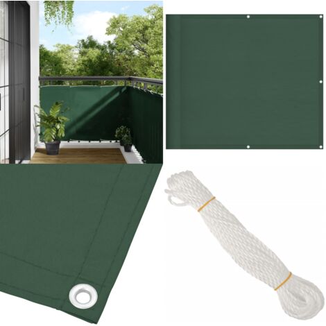 Paravento Balcone Verde Scuro 90x700 cm 100% Poliestere Oxford - Schermo privacy - Paravento impermeabile