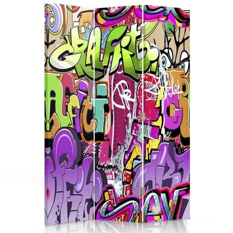 Paravento bilaterale 360, Astratto con graffiti - 110x170