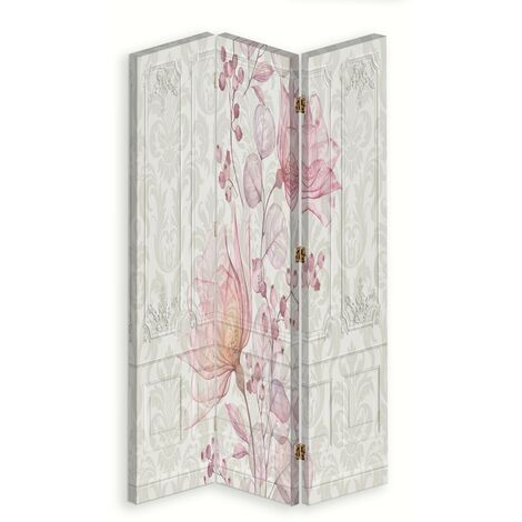 Paravento bilaterale 360, Fiori barocchi - 110x170