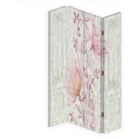 Paravento bilaterale 360, Fiori barocchi - 145x170