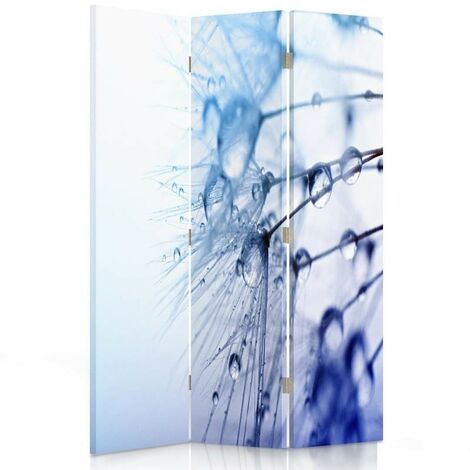 Paravento bilaterale 360, Gocce d'acqua in blu - 110x170