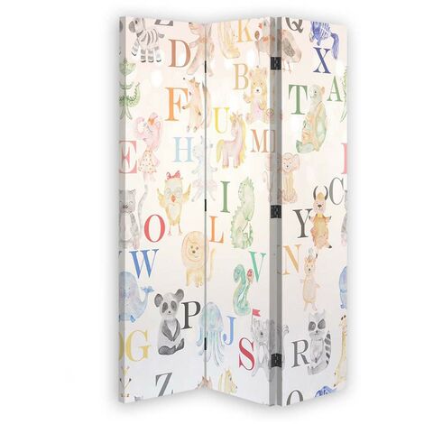 Paravento bilaterale 360, Imparare le lettere - 110x170