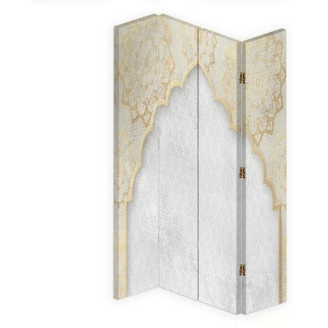 Paravento bilaterale 360, Motivo orientale in oro - 145x170