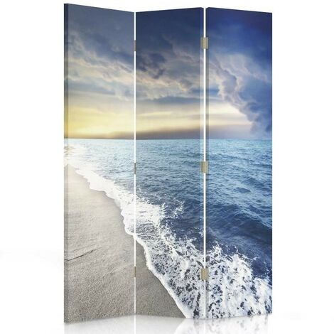 Paravento bilaterale 360, Nuvole in riva al mare - 110x170