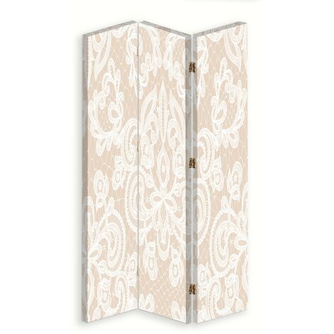 Paravento bilaterale 360, Ornamento beige - 110x170