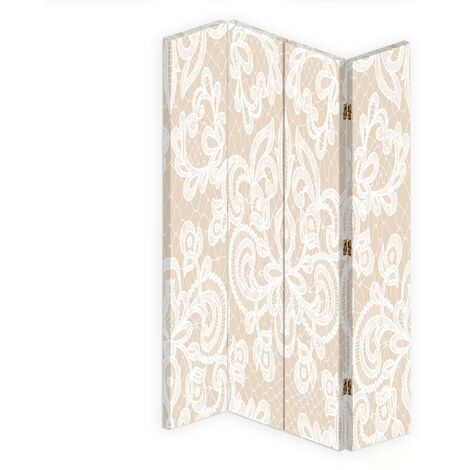 Paravento bilaterale 360, Ornamento beige - 145x170