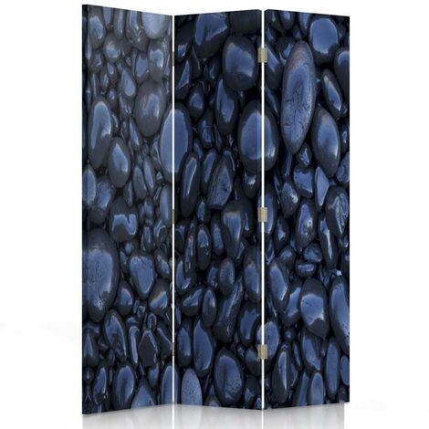 Paravento bilaterale 360, Pietre nere - 110x170