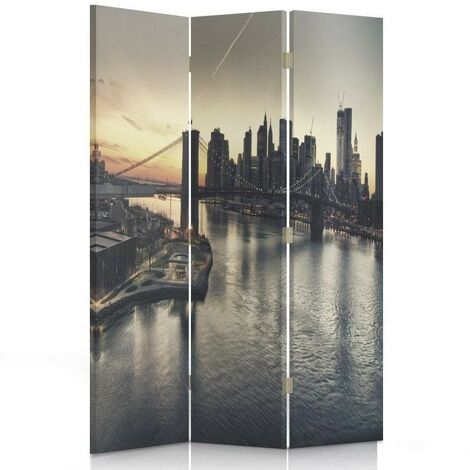Paravento bilaterale 360, Ponte di Brooklyn a New York - 110x170