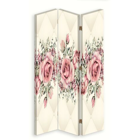 Paravento bilaterale 360, Rose in fiore - 110x170