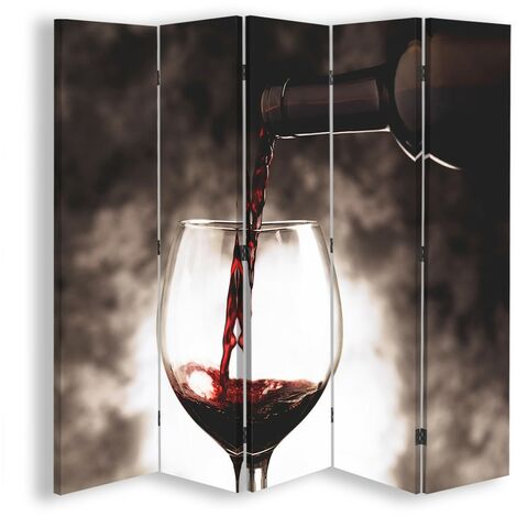 Paravento bilaterale, àˆ il momento di bere un bicchiere di vino - 180x170