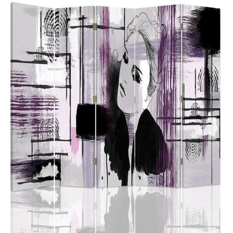 Paravento bilaterale, Astratto con donna - 180x170