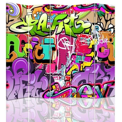 Paravento bilaterale, Astratto con graffiti - 180x170