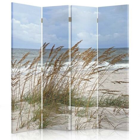 Paravento bilaterale, Erba in riva al mare - 145x170