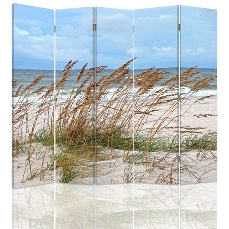 Paravento bilaterale, Erba in riva al mare - 180x170