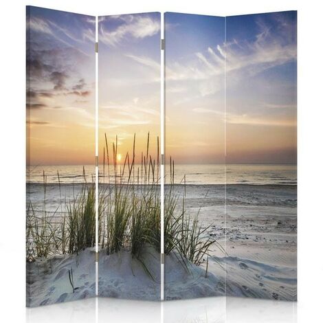 Paravento bilaterale, Erba sulla spiaggia del mare - 145x170
