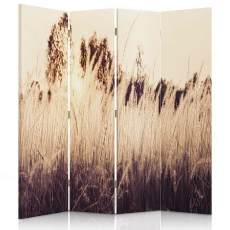 Paravento bilaterale, Erbe alte in seppia - 145x170