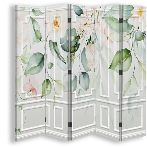 Paravento bilaterale, Foglie verdi - 180x170
