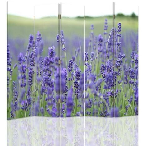 Paravento bilaterale, Il fascino di un campo di lavanda - 180x170