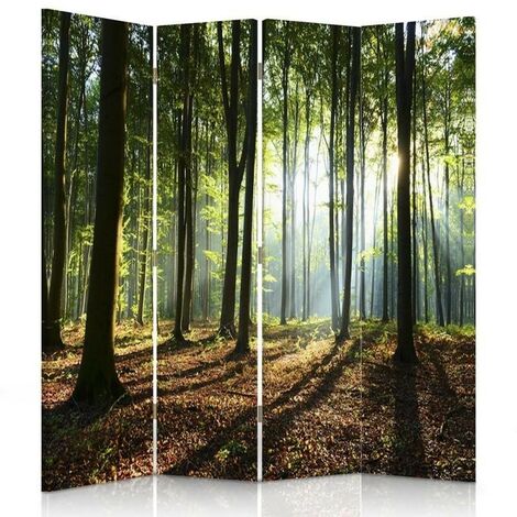 Paravento bilaterale, Il sole in una foresta - 145x170
