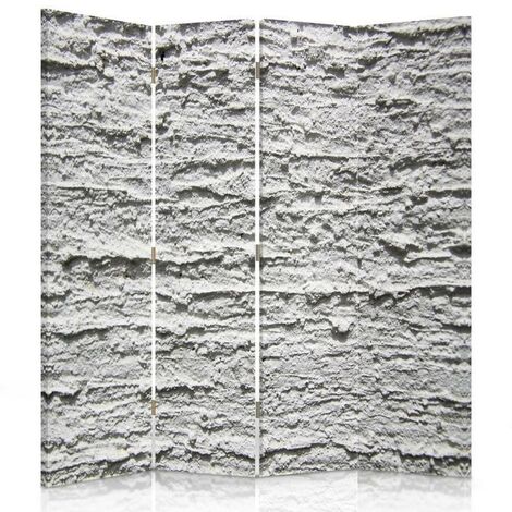 Paravento bilaterale, Intonaco grigio - 145x170