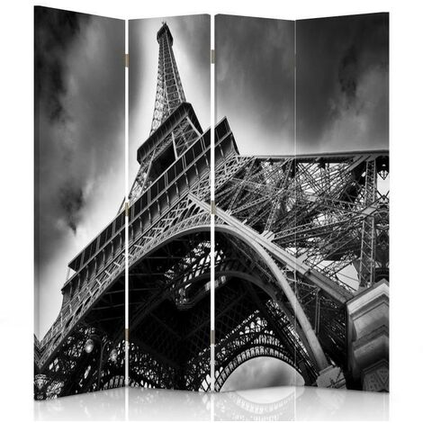 Paravento bilaterale, La Torre Eiffel vista dalla prospettiva di una rana - 145x170