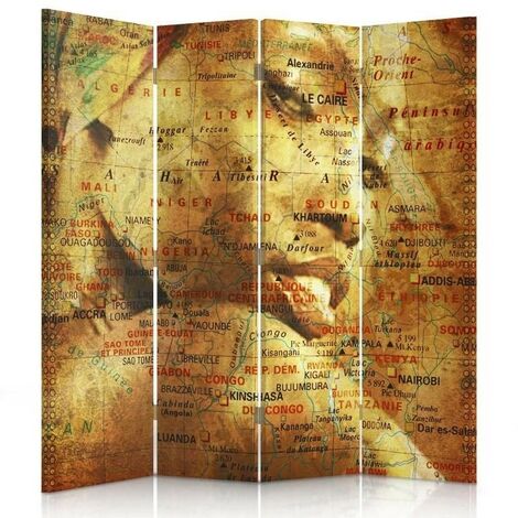 Paravento bilaterale, Mappa con ritratto di donna - 145x170