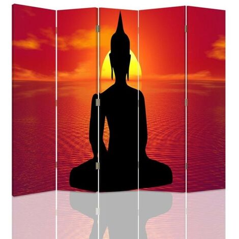 Paravento bilaterale, Meditazione del Buddha - 180x170