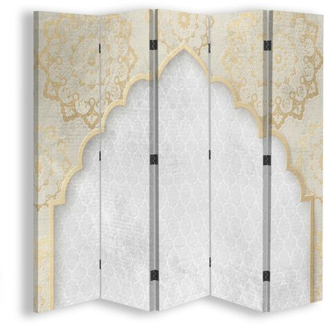 Paravento bilaterale, Motivo orientale in oro - 180x170