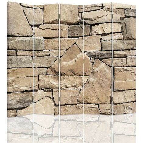 Paravento bilaterale, Parete in arenaria beige - 180x170