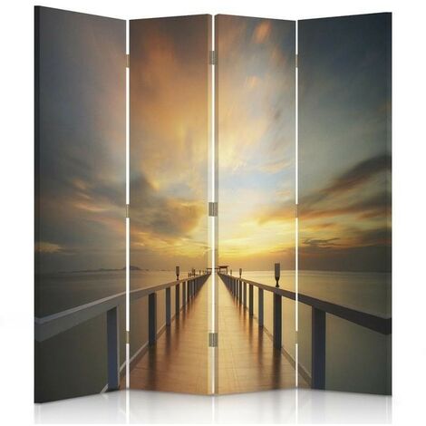 Paravento bilaterale, Ponte immerso nella luce del sole - 145x170