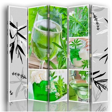 Paravento bilaterale, Rinfresco verde - 180x170