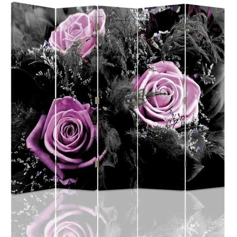 Paravento bilaterale, Rose decorative - 180x170