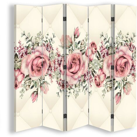 Paravento bilaterale, Rose in fiore - 180x170