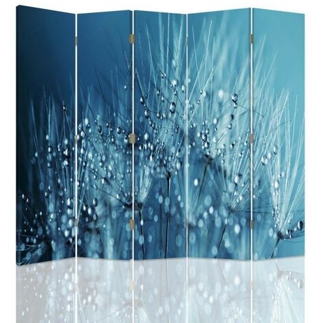 Paravento bilaterale, Soffiatori in blu - 180x170