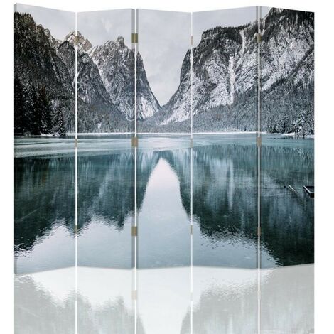 Paravento bilaterale, Superficie di un lago di montagna - 180x170