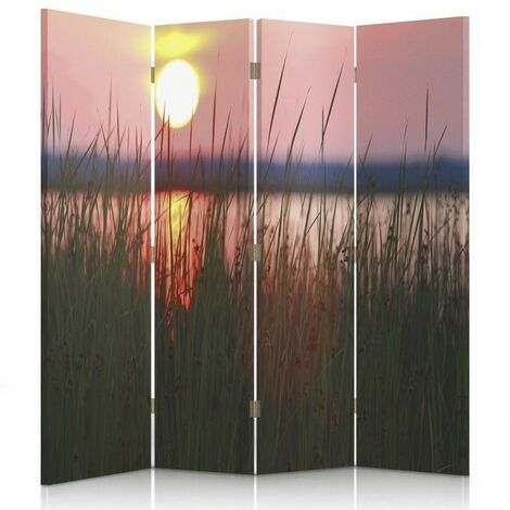 Paravento bilaterale, Tramonto sul lago - 145x170