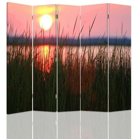 Paravento bilaterale, Tramonto sul lago - 180x170