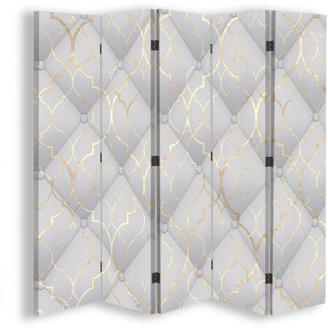 Paravento bilaterale, Trifoglio marocchino in grigio - 180x170