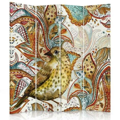 Paravento bilaterale, Uccello orientale - 145x170