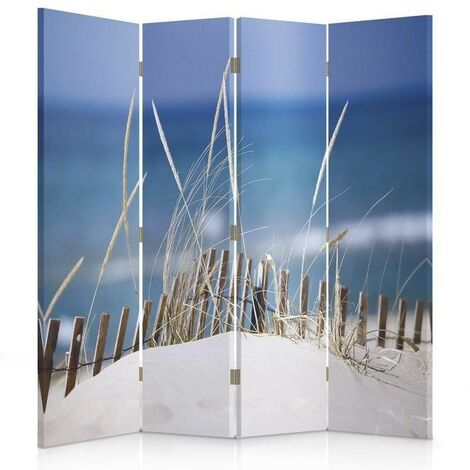 Paravento bilaterale, Vista amichevole sulla spiaggia - 145x170