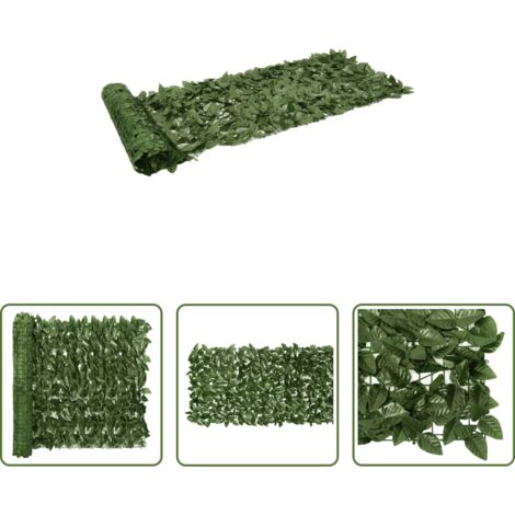 Paravento con foglie -  Paravento da Balcone con Foglie Verde Scuro 200x75 cm