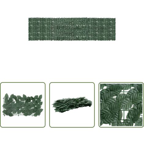 Paravento con foglie -  Paravento da Balcone con Foglie Verde Scuro 600x150 cm