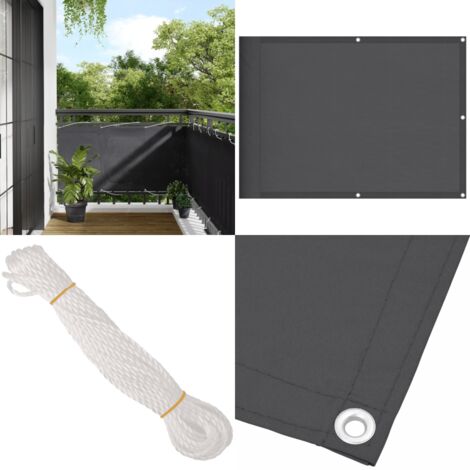 Paravento da Balcone Antracite 75x1000cm 100% Poliestere Oxford - Protezione da sole - Privacy balcone