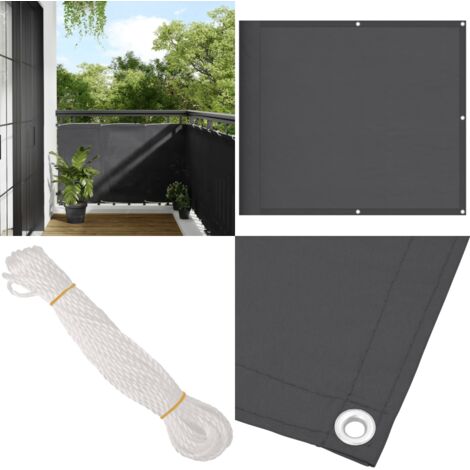 Paravento da Balcone Antracite 90x700 cm 100% Poliestere Oxford - Protezione da sole - Privacy balcone